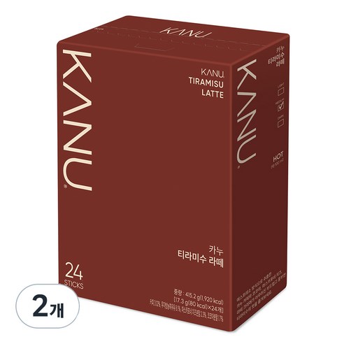 맥심 카누 라떼 티라미수, 17.3g, 24개입, 2개