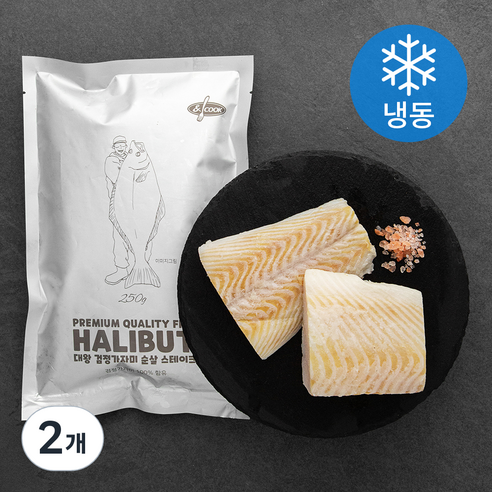 앤쿡 대왕 검정가자미 순살 스테이크 (냉동), 250g, 2개