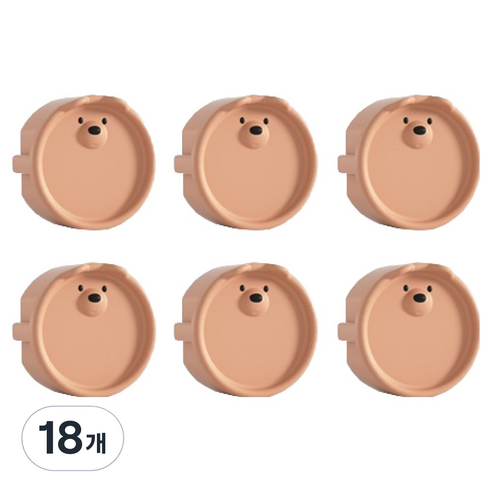 콘센트 안전커버 곰돌이, 핑크, 18개