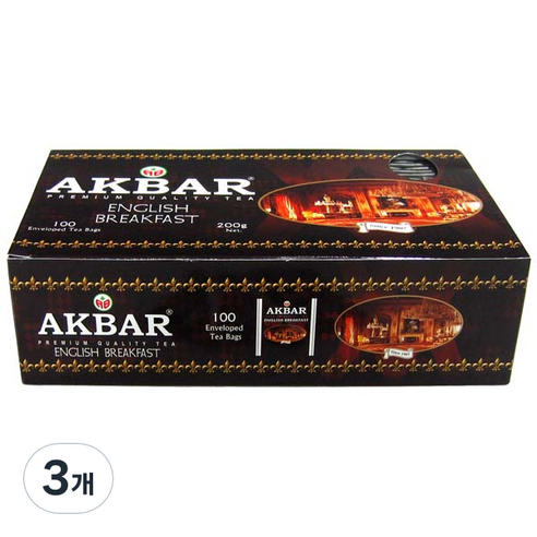 아크바잉글리쉬 브렉퍼스트홍차, 2g, 100개입, 3개