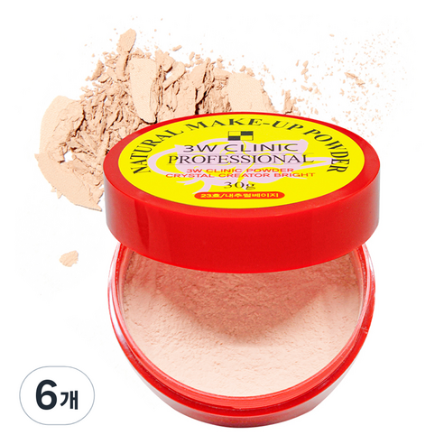 3W클리닉 내추럴 메이크업 파우더 30g, 23호 내추럴베이지, 6개