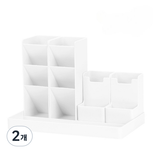 퍼즈생활건강 DIY 아이디어 책상 수납 정리함, 화이트, 2개