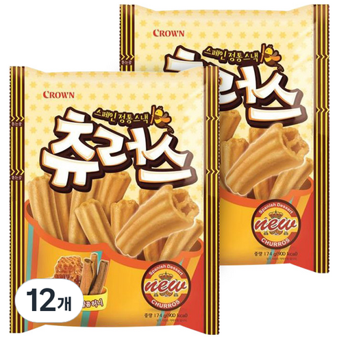 크라운 츄러스, 174g, 12개