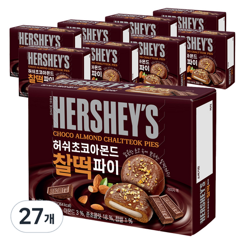 허쉬 초코아몬드 찰떡 파이, 88g, 27개