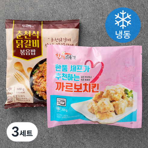 한끼의품격 춘천식 닭갈비 볶음밥 300g + 까르보 치킨 200g (냉동), 3세트