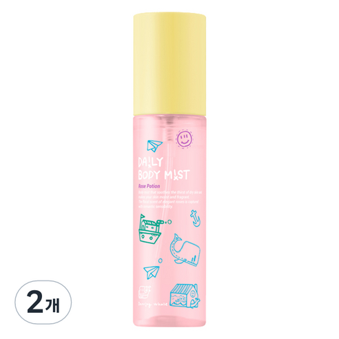 댄싱웨일 데일리 바디미스트 로즈포션, 2개, 70ml