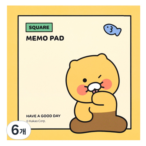카카오프렌즈 사각 메모지 춘식이 80p, 혼합색상, 4개입, 6개