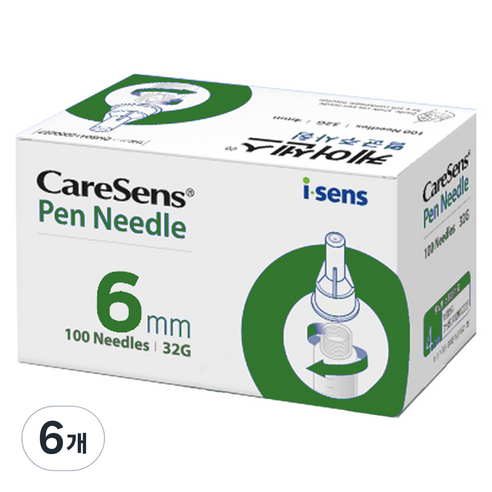 케어센스 멸균주사침 6mm 32G, 100개입, 6개
