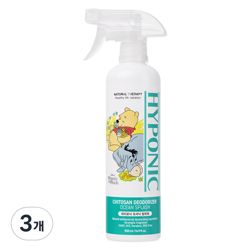 하이포닉 디즈니 푸 에디션 냄새 제거 탈취제 오셔닉향, 3개, 500ml