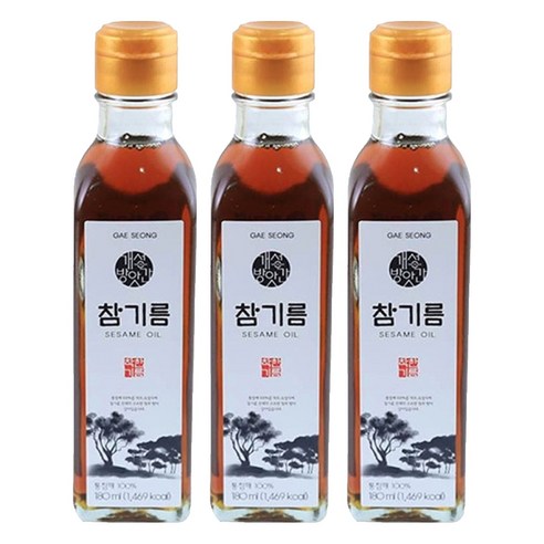 개성방앗간 참기름, 180ml, 3개