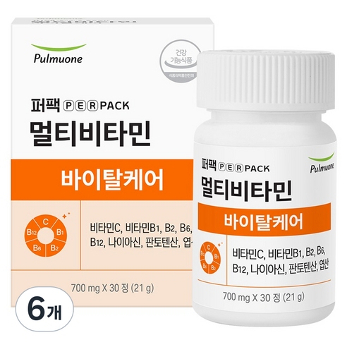 풀무원 퍼팩 멀티비타민 바이탈케어 21g, 30정, 6개