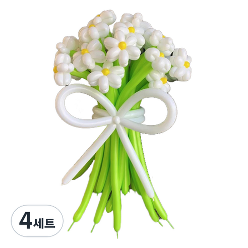 타이탄 잔치 생일 파티 이벤트 플라워 꽃다발 풍선 + 펌프 세트, 1(풍선), 랜덤발송(펌프), 4세트