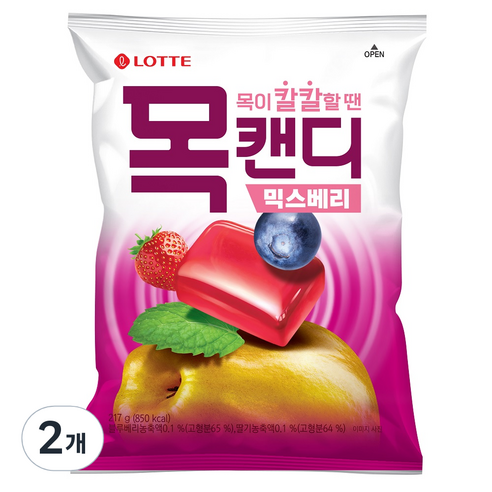 목캔디 믹스베리봉 리뉴얼, 217g, 2개