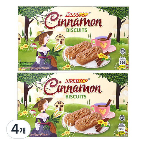 뉴트리365 비스키탑 시나몬 비스킷, 360g, 4개