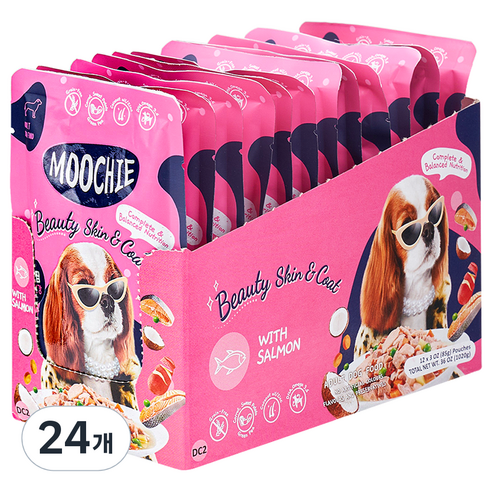 무치 강아지 연어맛 피모건강 습식사료, 연어, 85g, 24개