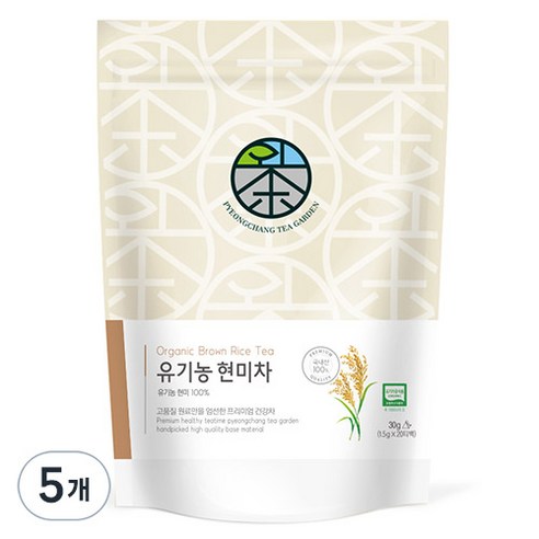 평창다원 유기농 현미차 삼각티백, 1.5g, 20개입, 5개