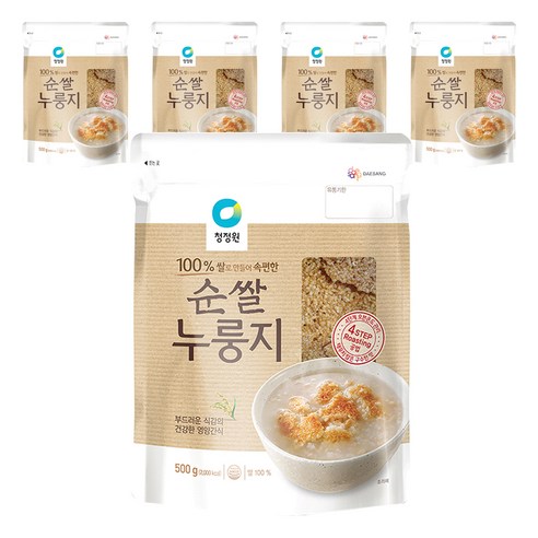 청정원 순쌀 누룽지, 500g, 5개