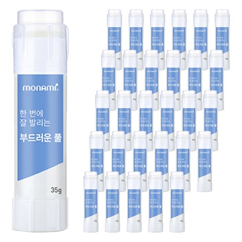 모나미 한 번에 잘 발리는 부드러운 풀, 35g, 48개