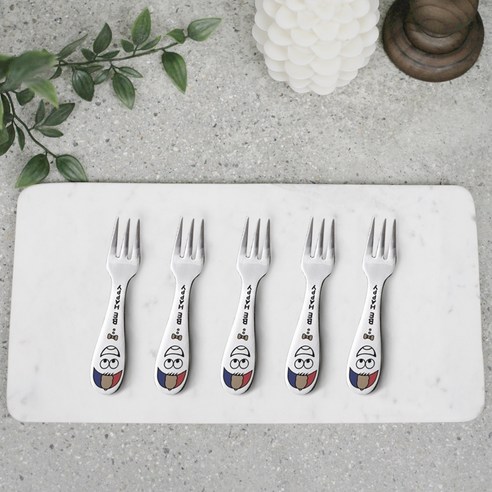 화인센스 비해피 땅콩 포크, 혼합색상, 2개