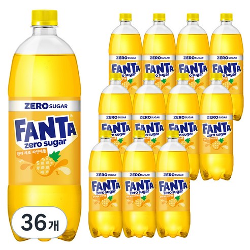 환타 제로 파인애플향, 1L, 36개입