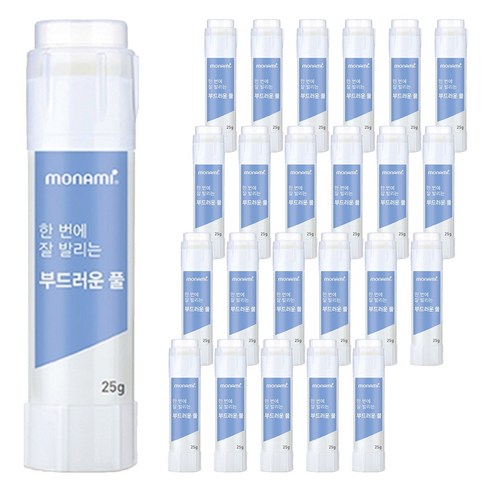 모나미 한 번에 잘 발리는 부드러운 풀, 25g, 24개