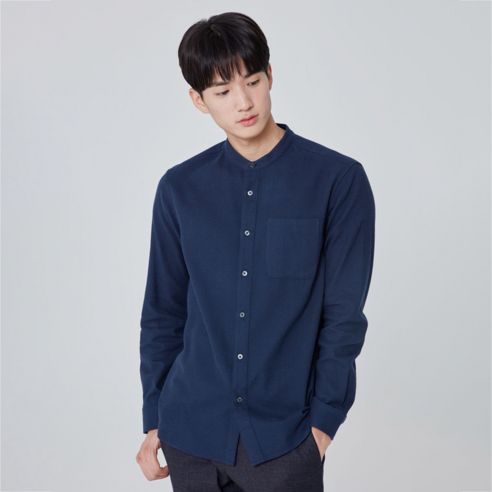 마인드브릿지 남성용 순면 도비 스탠에리 세미오버 셔츠 MTWS6122