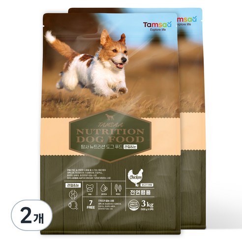 탐사 프리미엄 뉴트리션 도그 푸드 강아지 사료 관절&눈, 치킨, 2개, 3kg