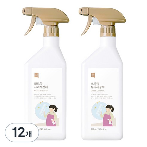 쉼표365 뽀드득 대용량 창문 유리세정제, 750ml, 12개