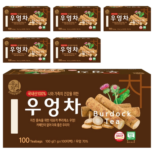 우리차 우엉차, 1g, 100개입, 6개