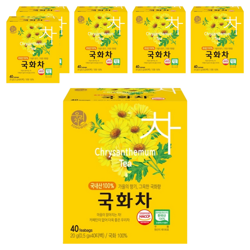 우리차 국화차 티백, 500mg, 40개입, 6개