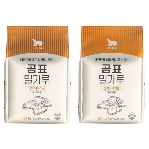 곰표 강력 밀가루, 2.5kg, 2개