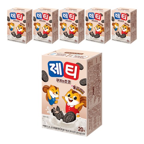 제티 쿠키앤 초코 분말, 17g, 20개입, 6개