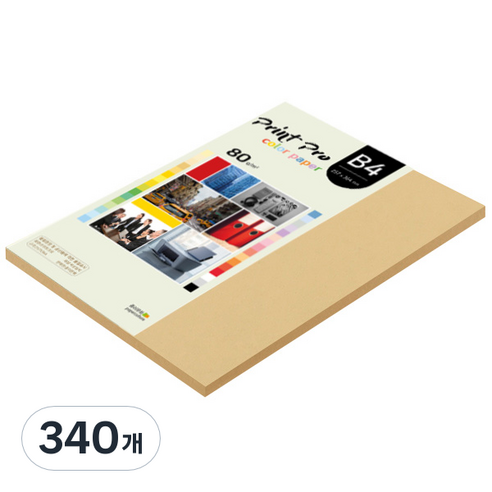 종이문화 프린트 프로 칼라 복사용지 No 04 버프 80g, B4, 340개