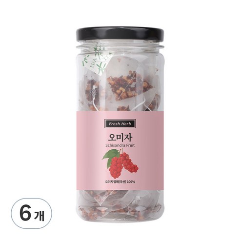 신선약초 오미자차 삼각티백, 1g, 20개입, 6개