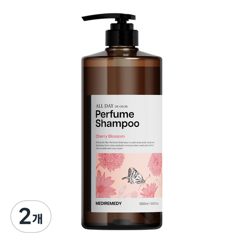 메디레머디 올데이 데오르 퍼퓸 샴푸 체리블라썸, 2개, 1000ml