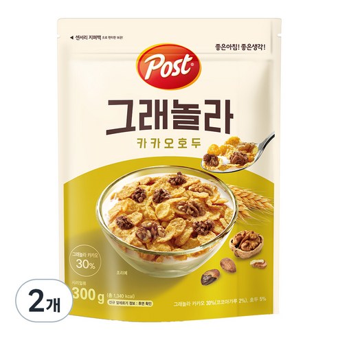 동서식품 포스트 그래놀라 카카오호두, 300g, 2개