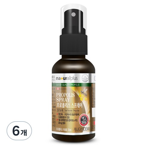 내츄럴플러스 프로폴리스 스프레이, 30ml, 6개