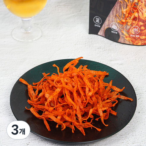 31건어물 수제 낙지롱칩 매운맛, 130g, 3개