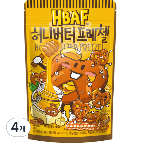바프 허니버터 프레첼, 100g, 5개