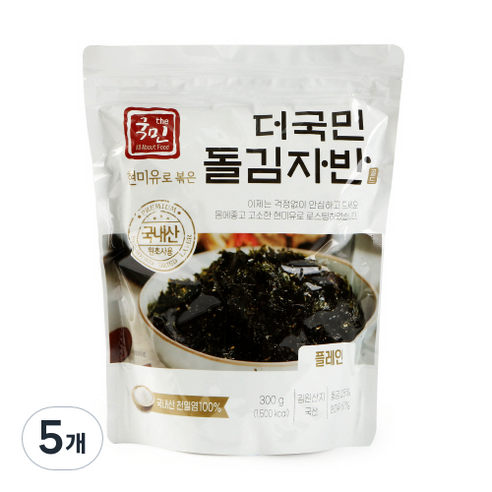 더국민 현미유로 볶은 돌김자반, 5개, 300g