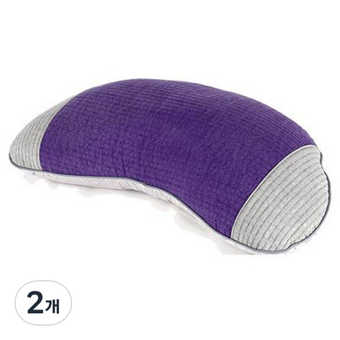 숙면시간 논슬립 반달 메밀베개, 보라, 2개