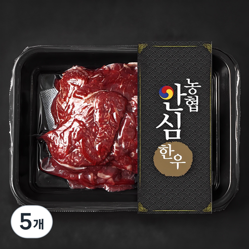 농협안심한우 정육 1+등급 불고기용 (냉장), 300g, 5개