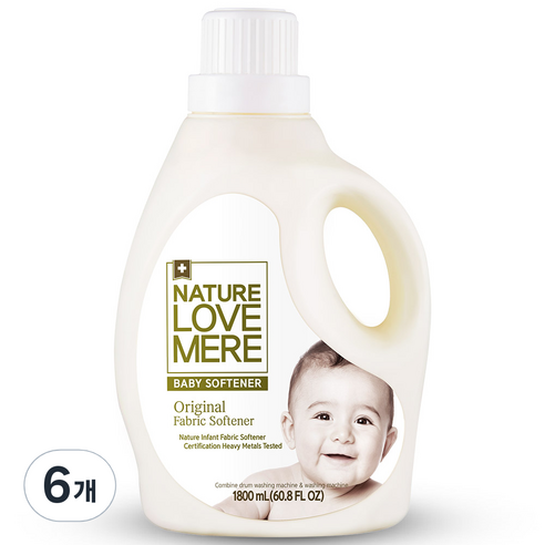 네이쳐러브메레 오리지널 유아섬유유연제 허브가든향 본품, 1.8L, 6개