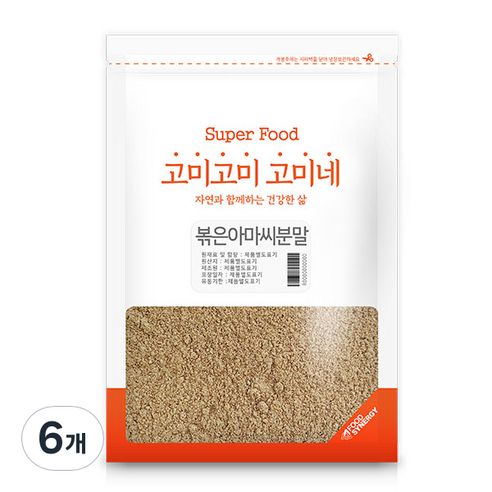 고미네 볶은아마씨분말, 600g, 6개