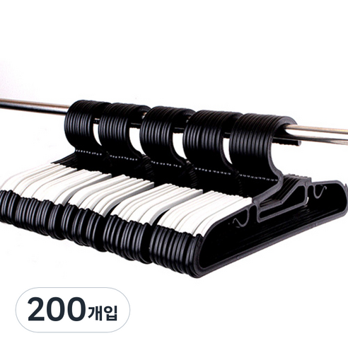 클래스 논슬립 아동용 옷걸이, 화이트, 200개입