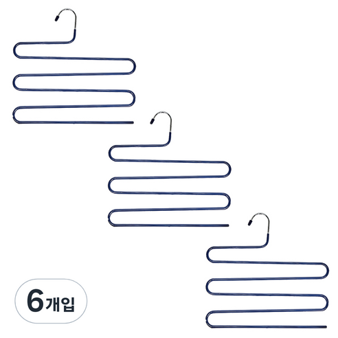 리벤스 논슬립 5단 바지걸이, 네이비, 6개