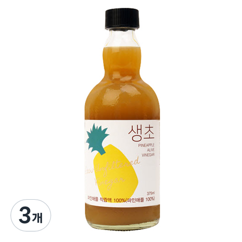 생초 파인애플, 375ml, 3개