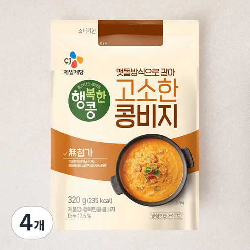 행복한콩 콩비지 파우치, 320g, 4개