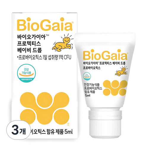 바이오가이아 프로텍티스 베이비 드롭 프로바이오틱스, 5ml, 3개