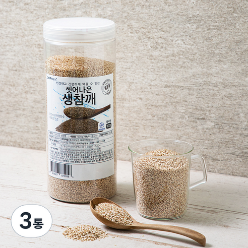 대구농산 씻어나온 생참깨, 900g, 3통